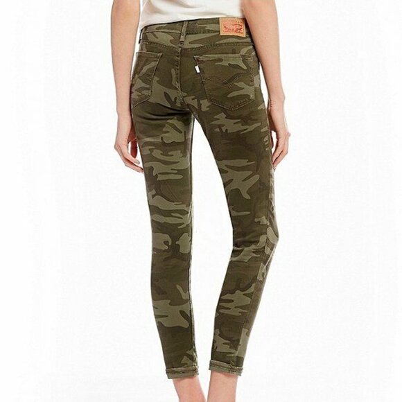 Levi's 711 Womens 30 Jeans Camo Green 5 Pocket Skinny Ankle Leg Casual Pants - Picture 2 of 12